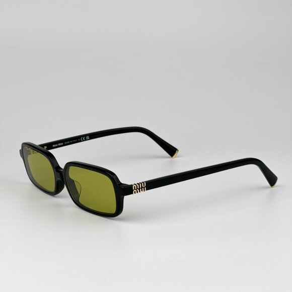 Miu Miu MU11ZSF 16K07O BRAND NEW Sunglasses Black Olive Green Rectangle Unisex - Picture 9 of 12